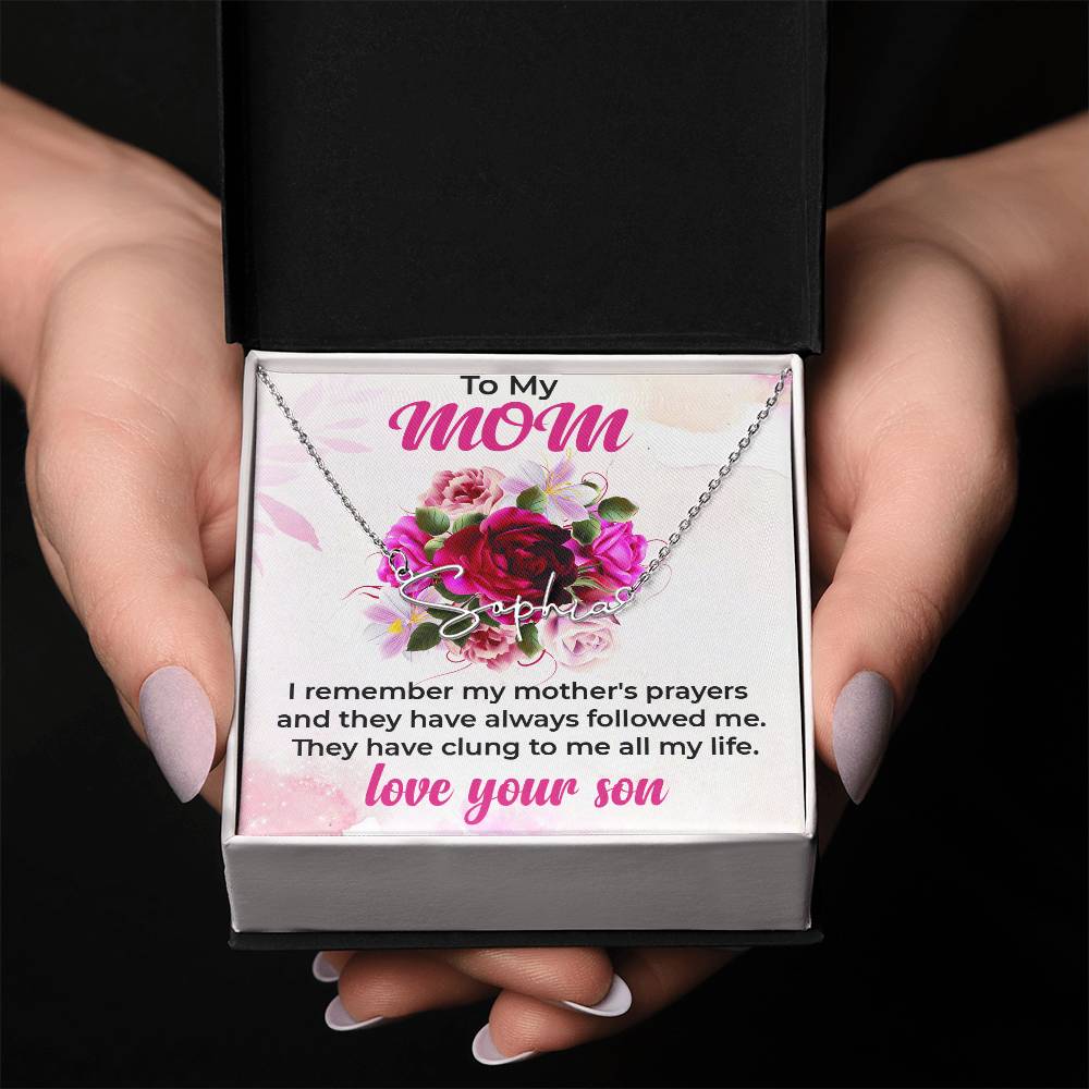 To My Mom | Signature Name Necklace Gift from Son