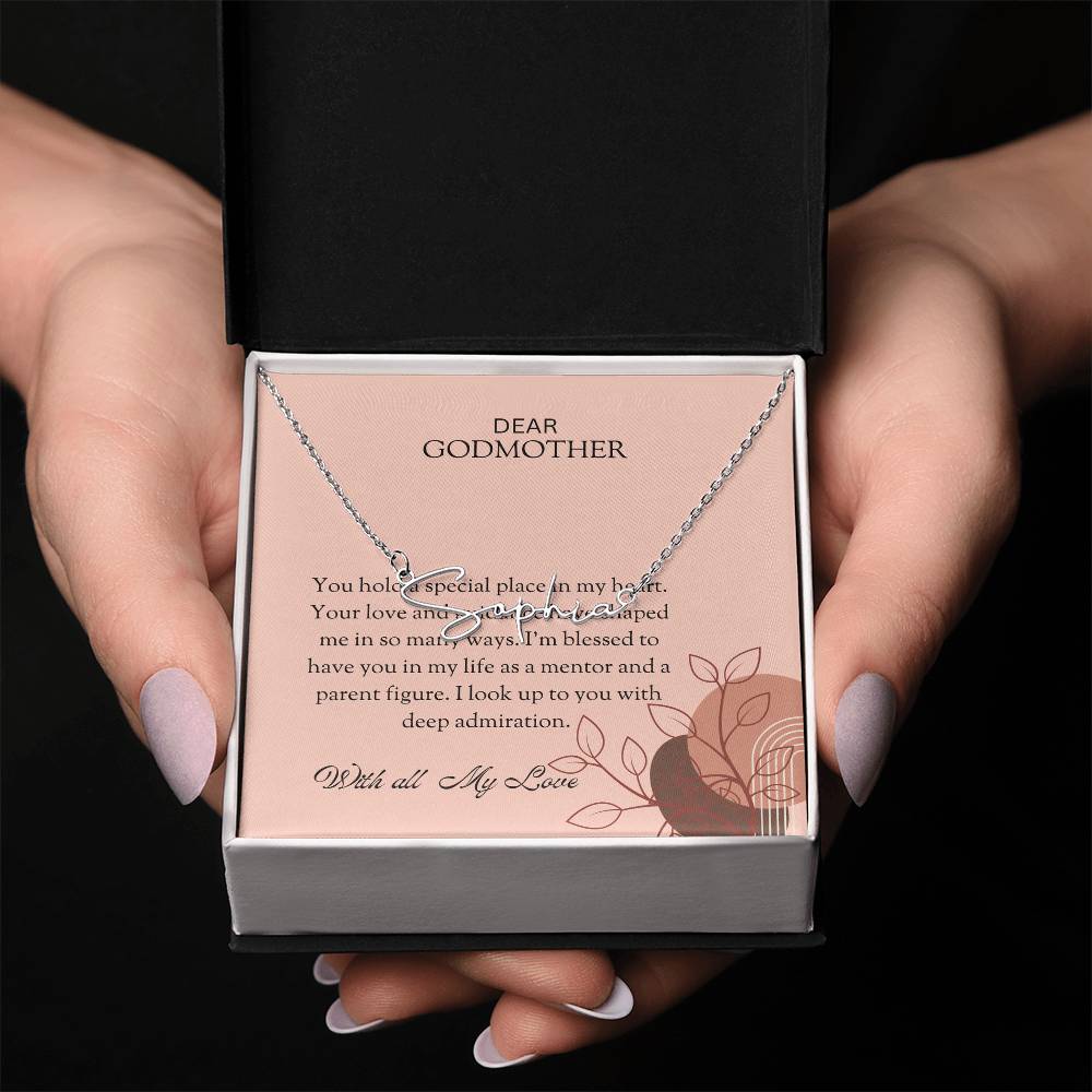 Signature Name Necklace for Special Godmother | A Beautiful Expression of Affection | Godmother Gift