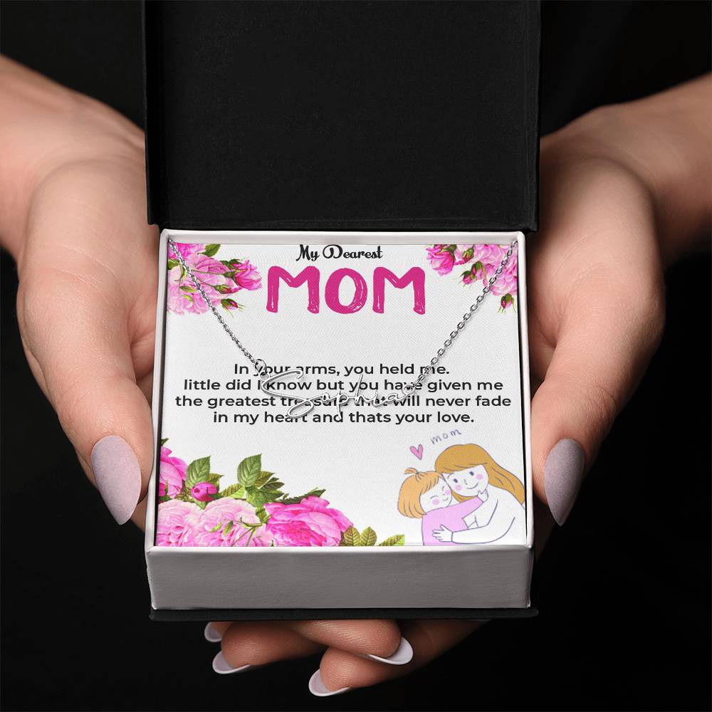 To My Dearest Mom | Custom Heart Name Necklace Gift | Necklace Gift For Mom