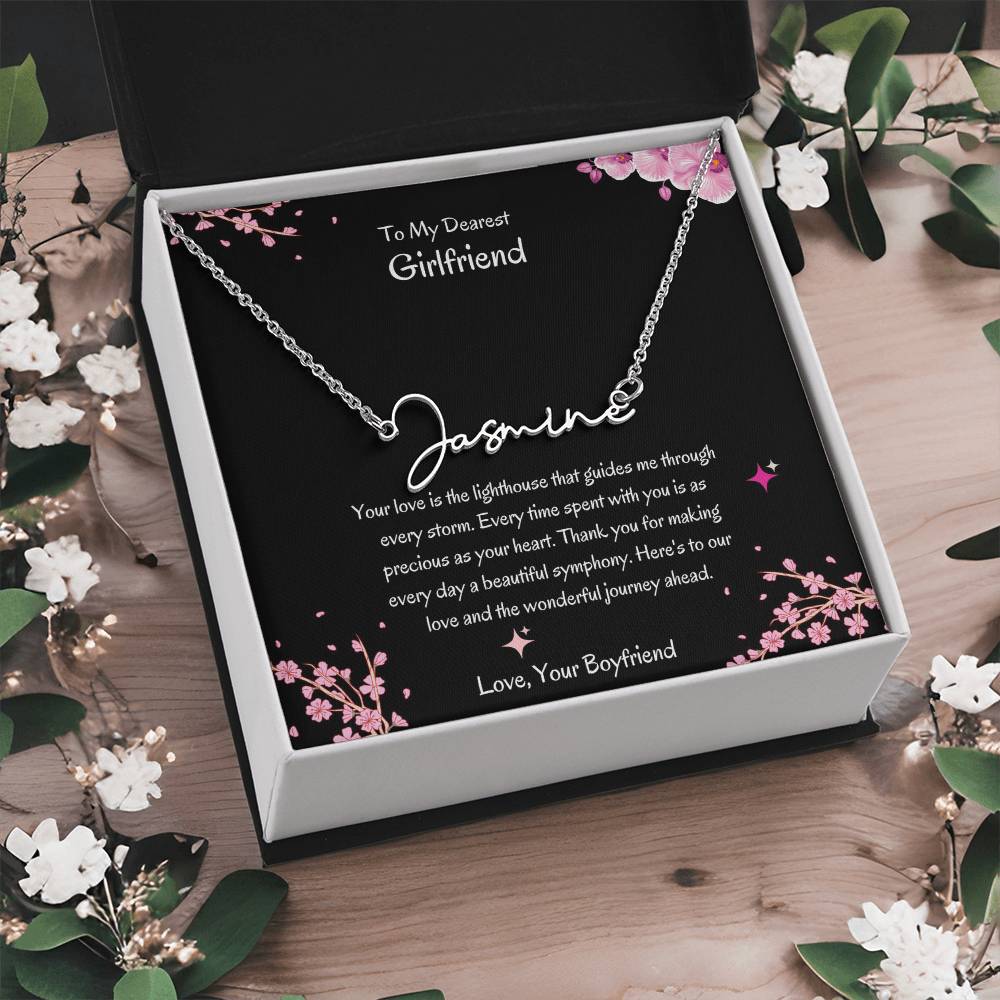Signature Name Necklace for Her | Elegant Personalized Girlfriend Necklace - SOUVMOUR
