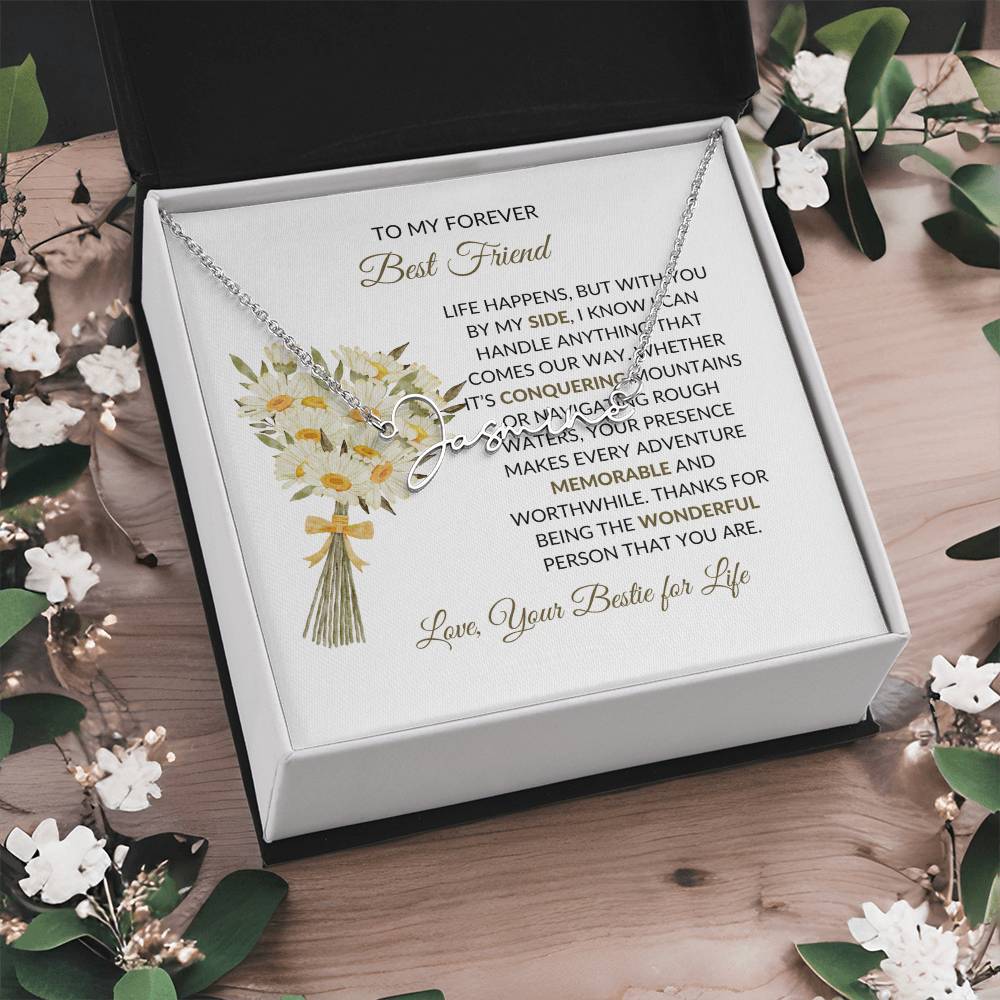 Signature Style Custom Name Necklace | To My Forever Best Friend - Personalized Necklace | Friendship Gift
