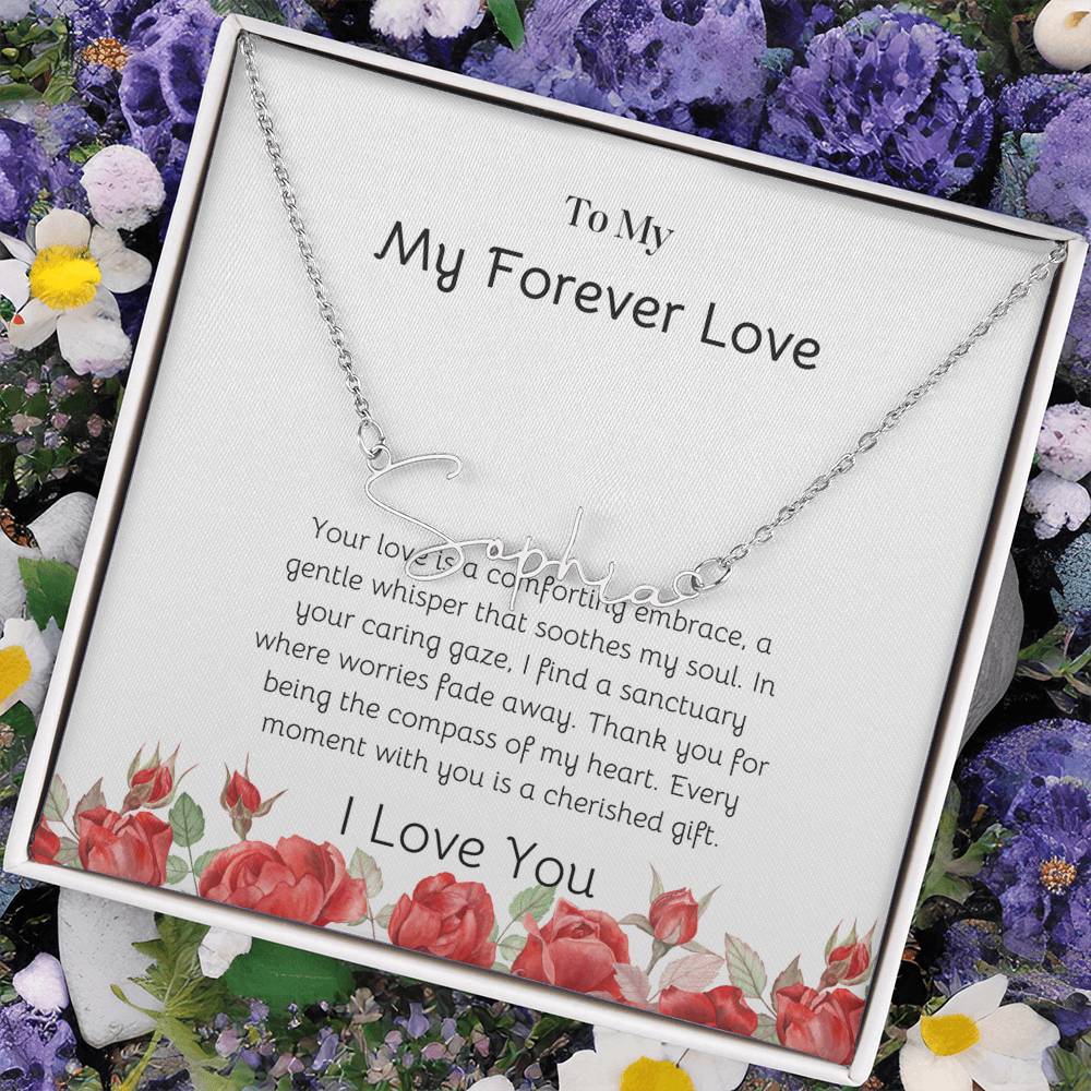 Signature Style Necklace for Her | Custom Name Pendant - SOUVMOUR