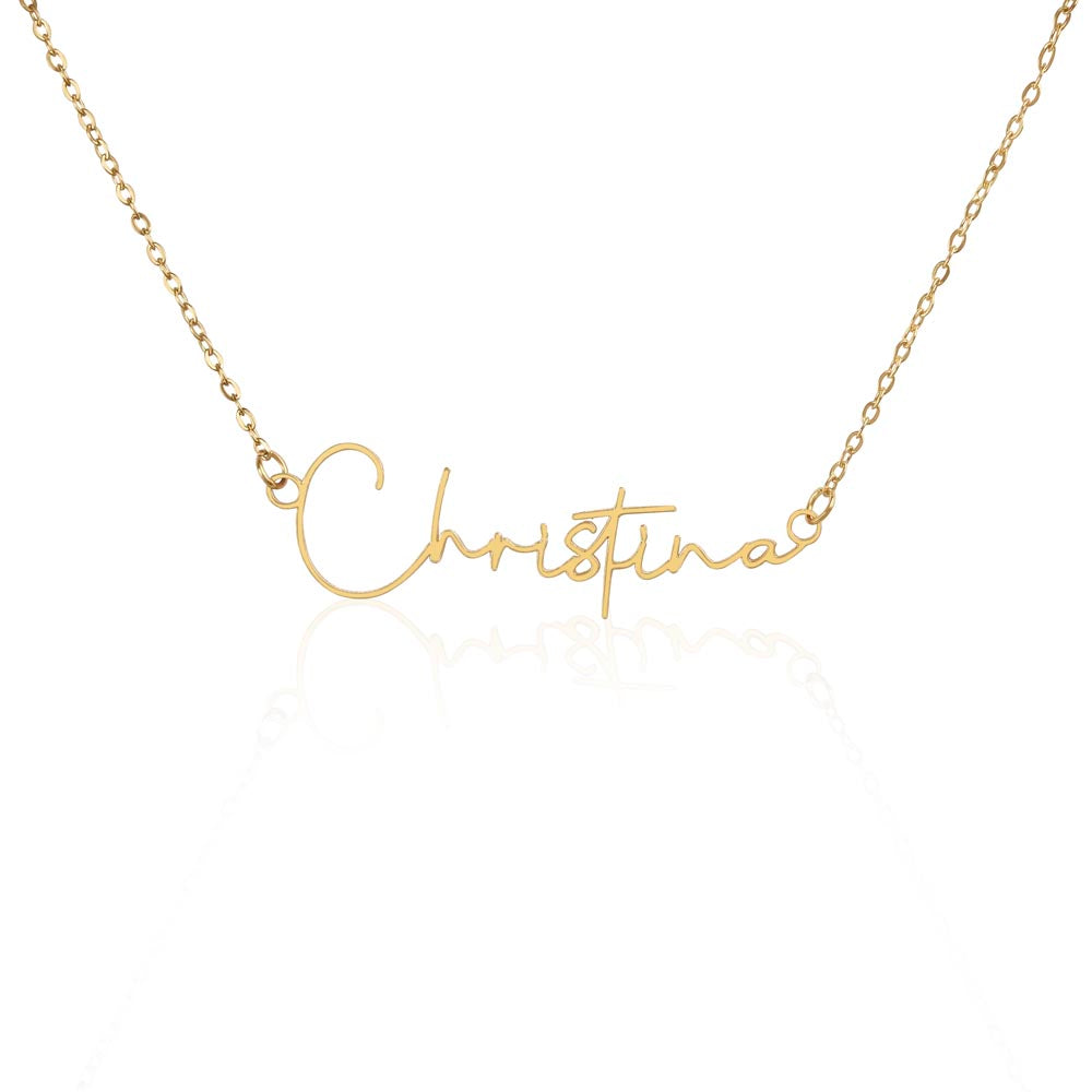 To My Lovely Granddaughter Necklace | Signature Style Custom Name Necklace Gift from Grandpa