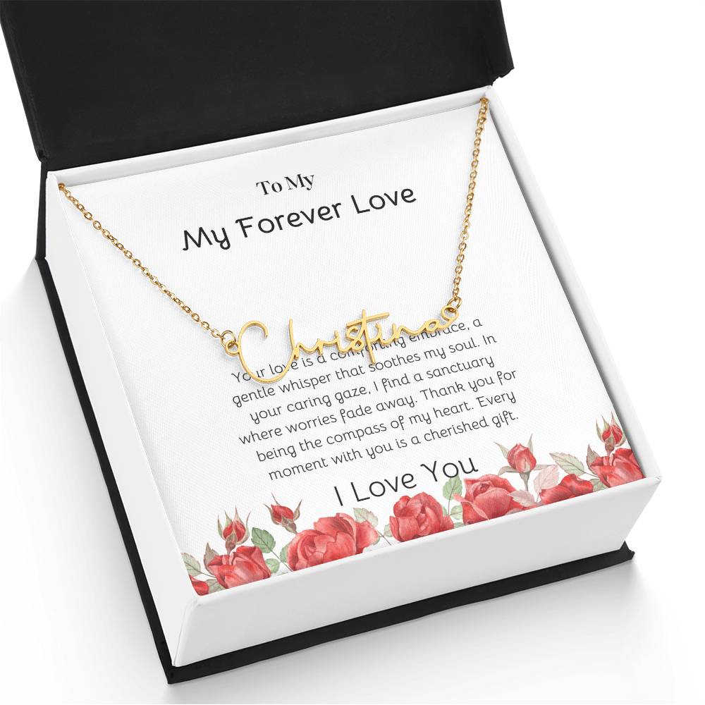 Signature Style Necklace for Her | Custom Name Pendant - SOUVMOUR
