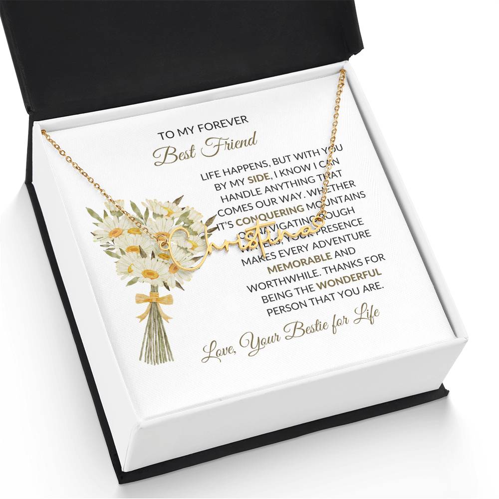 Signature Style Custom Name Necklace | To My Forever Best Friend - Personalized Necklace | Friendship Gift