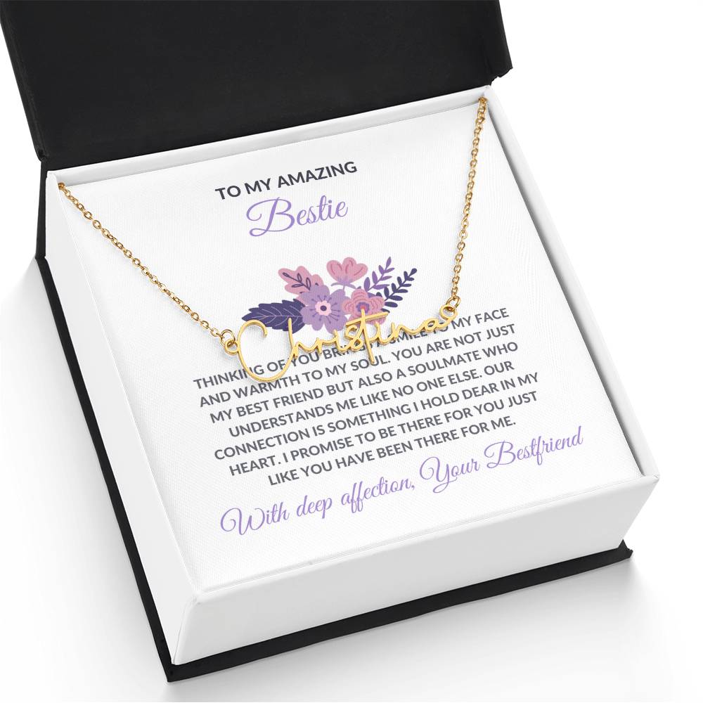 Signature Style Custom Name Necklace | To My Amazing Best Friend - Personalized Necklace | Friendship Gift