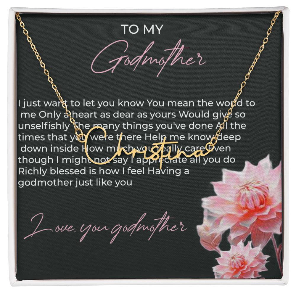 Signature Name Necklace for Godmother | A Heartfelt Gift Celebrating Love | Godmother Gift