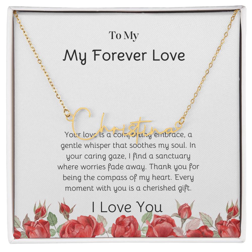 Signature Style Necklace for Her | Custom Name Pendant - SOUVMOUR