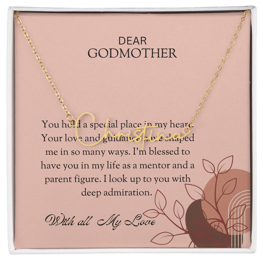 Signature Name Necklace for Special Godmother | A Beautiful Expression of Affection | Godmother Gift