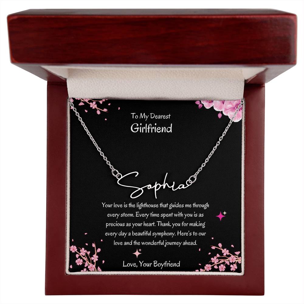 Signature Name Necklace for Her | Elegant Personalized Girlfriend Necklace - SOUVMOUR