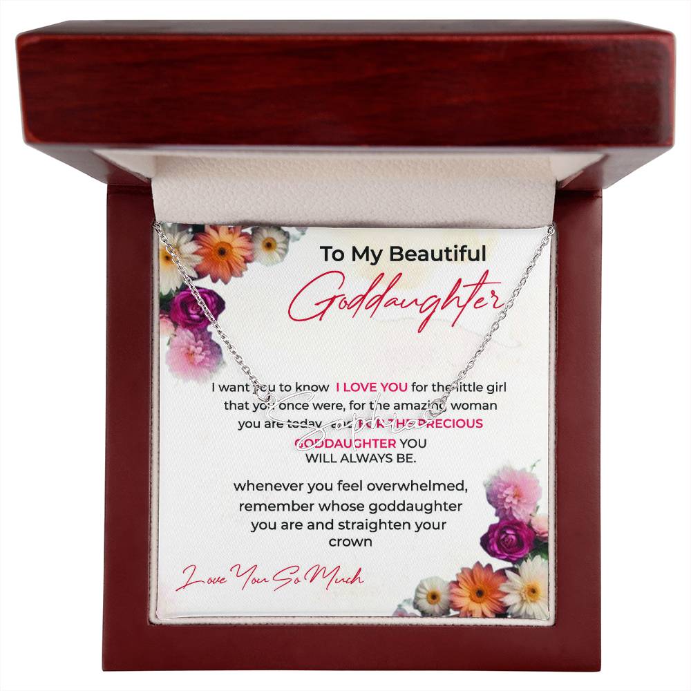To My Beautiful Goddaughter | Stylish Custom Name Necklace with a Meaningful Message