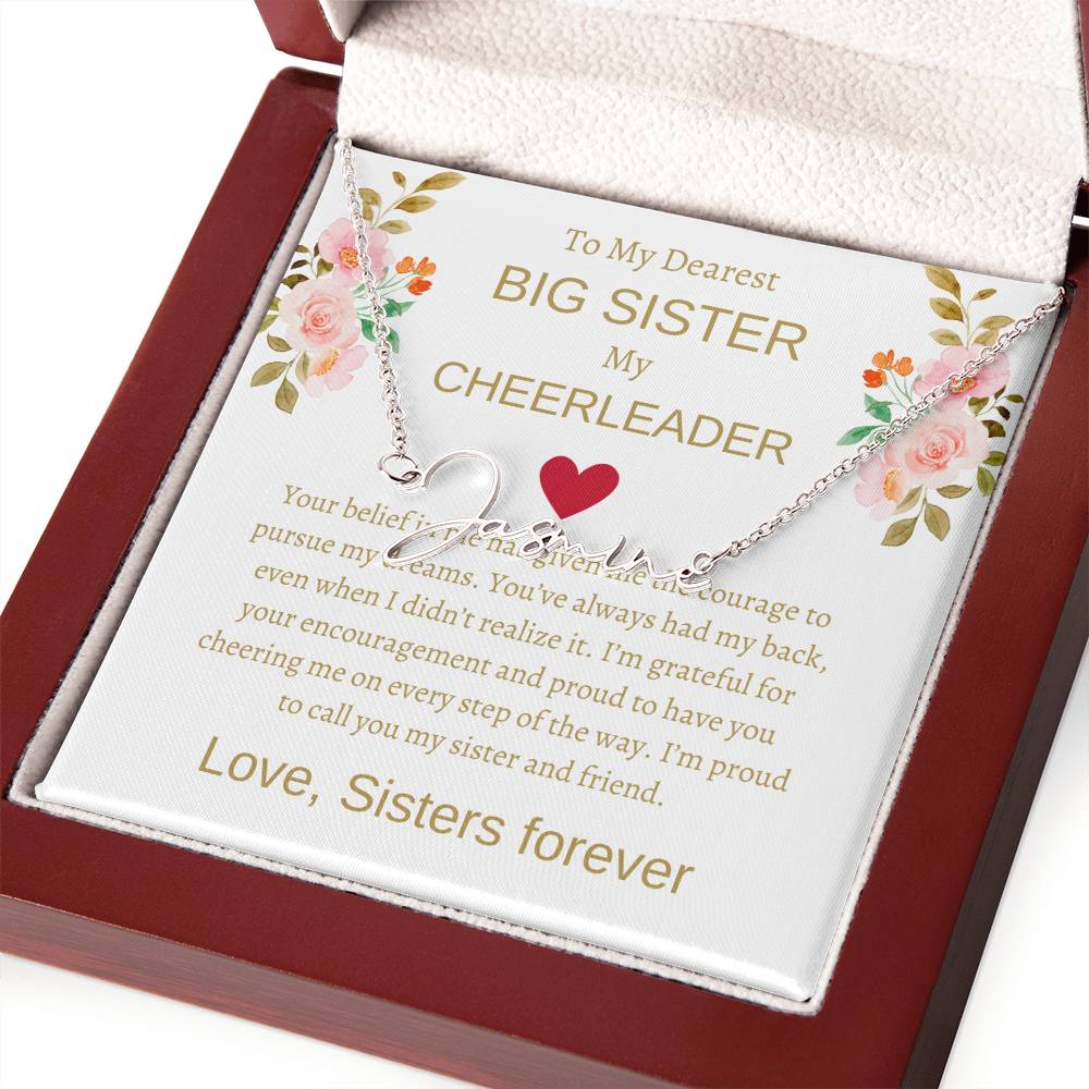 Dearest Big Sister Signature Name Necklace | Gift for Sister | Necklace Gift for Sister