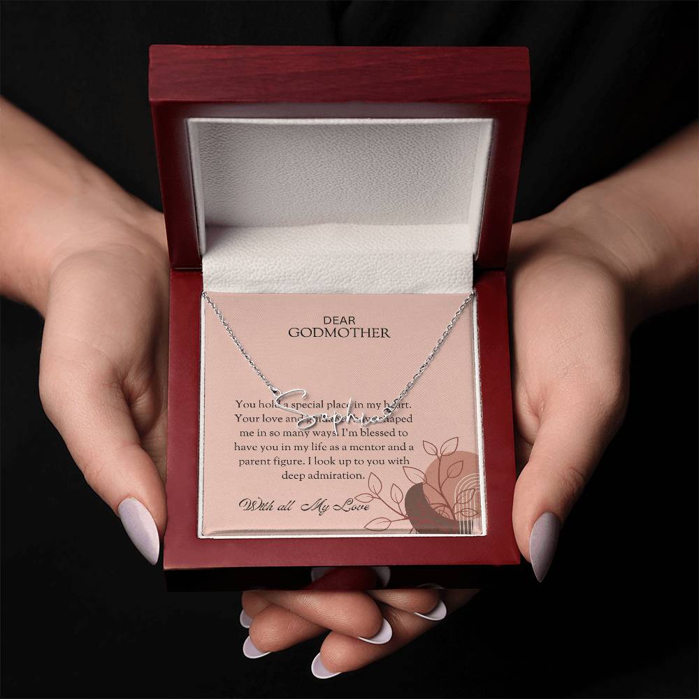 Signature Name Necklace for Special Godmother | A Beautiful Expression of Affection | Godmother Gift