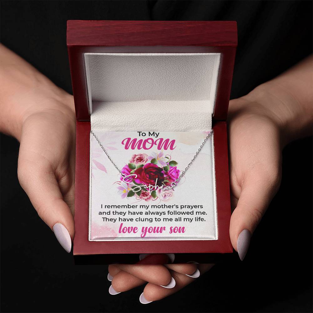 To My Mom | Signature Name Necklace Gift from Son