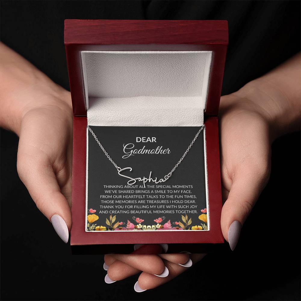 Signature Name Necklace for Dear Godmother | A Unique and Personal Touch | Godmother Gift
