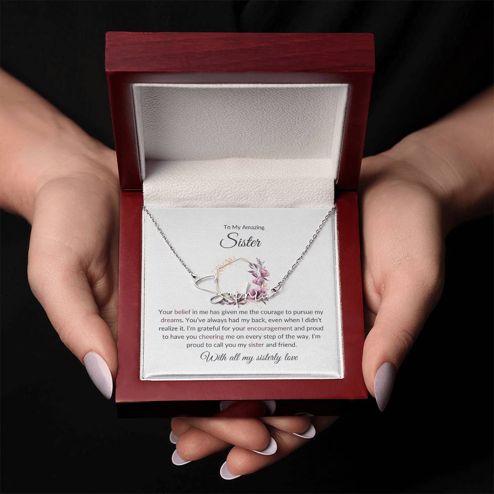 To My Amazing Sister Signature Style Custom Name Necklace | Gift for Sister | Necklace Gift for Sister