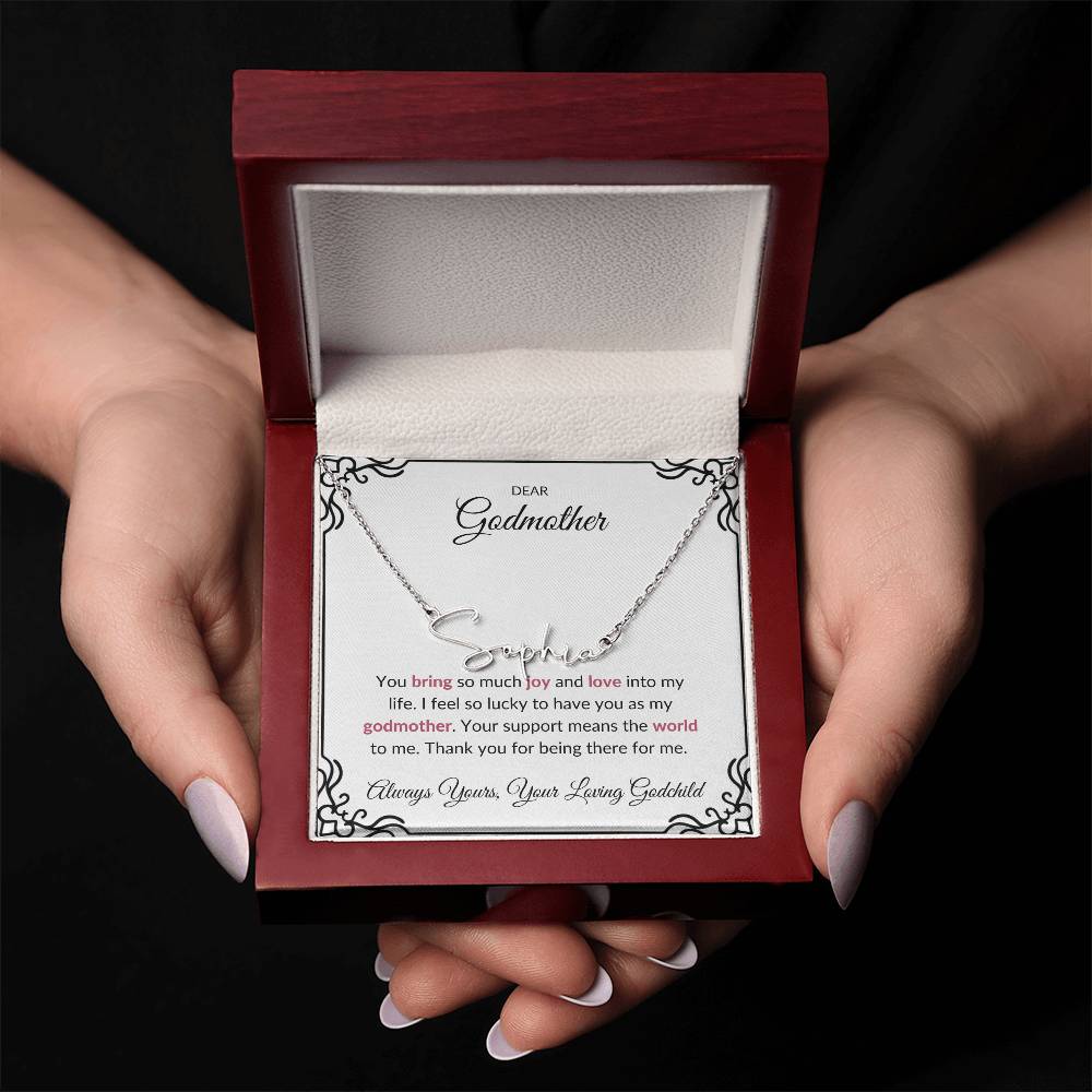Signature Name Necklace for Lovely Godmother | A Cherished Keepsake to Treasure | Godmother Gift
