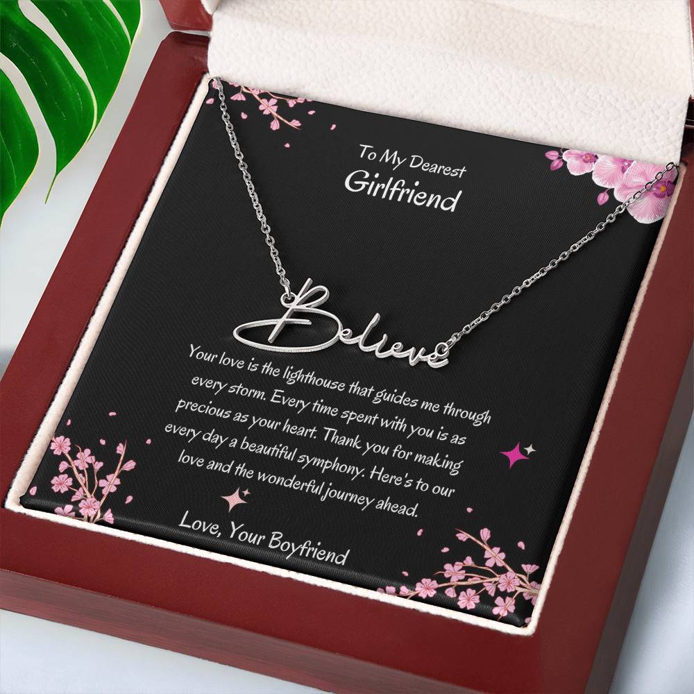 Signature Name Necklace for Her | Elegant Personalized Girlfriend Necklace - SOUVMOUR