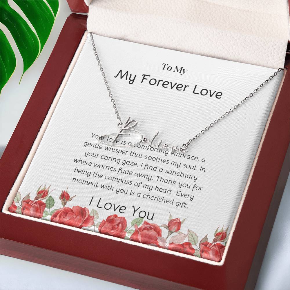 Signature Style Necklace for Her | Custom Name Pendant - SOUVMOUR