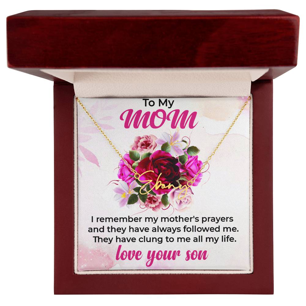 To My Mom | Signature Name Necklace Gift from Son
