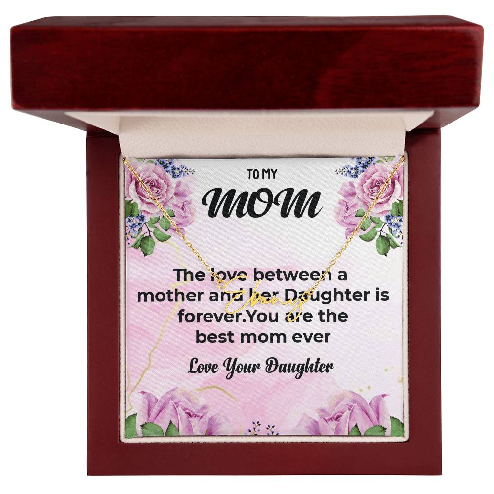 To My Mom | Signature Style Name Necklace | Mother-Daughter Bond Necklace Gift from Daughter