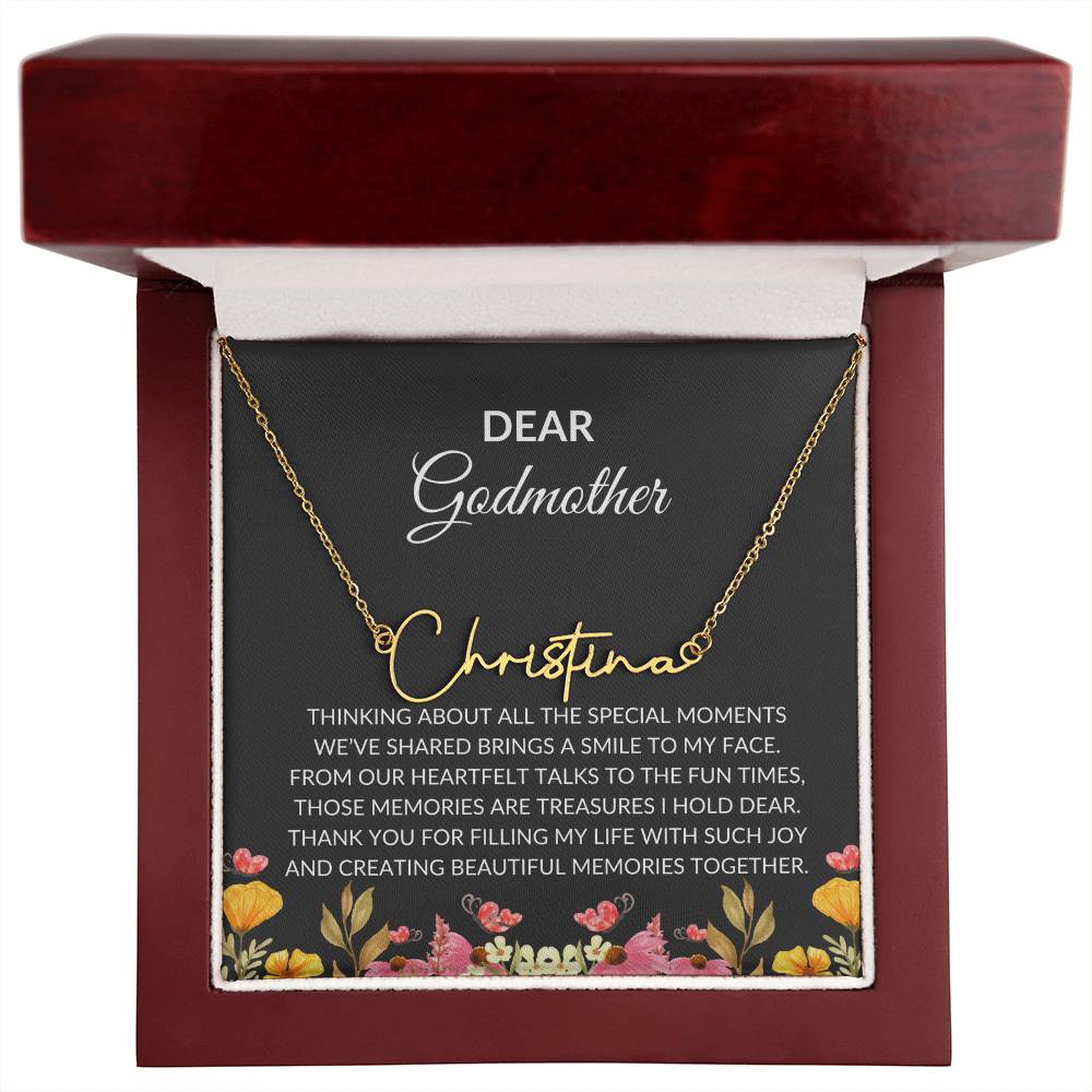 Signature Name Necklace for Dear Godmother | A Unique and Personal Touch | Godmother Gift