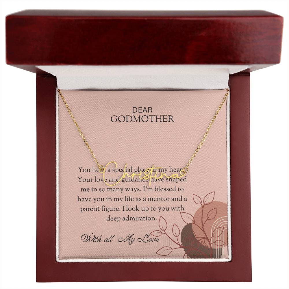Signature Name Necklace for Special Godmother | A Beautiful Expression of Affection | Godmother Gift