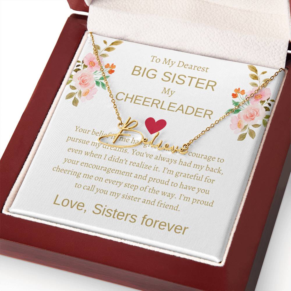 Dearest Big Sister Signature Name Necklace | Gift for Sister | Necklace Gift for Sister