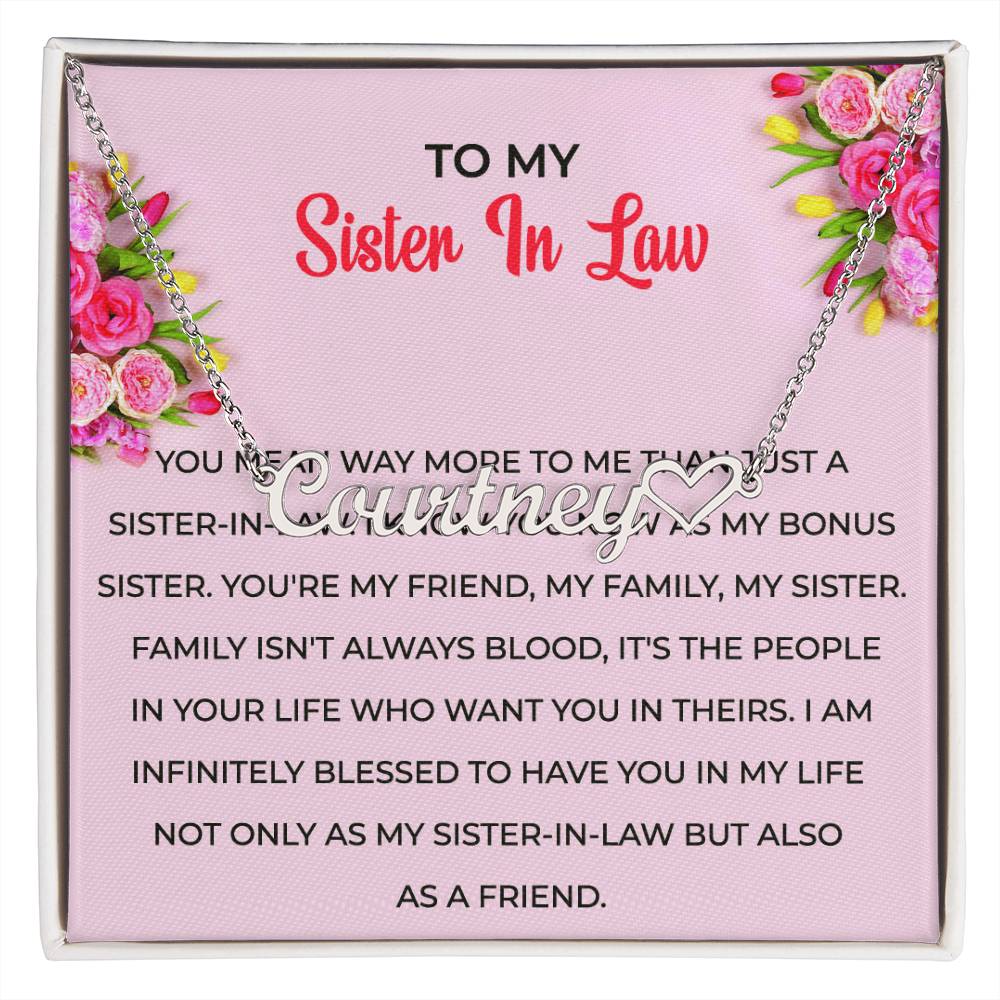 To My Sister-in-law Necklace | Heart Shape Necklace | Special Sister-in-Law Gift