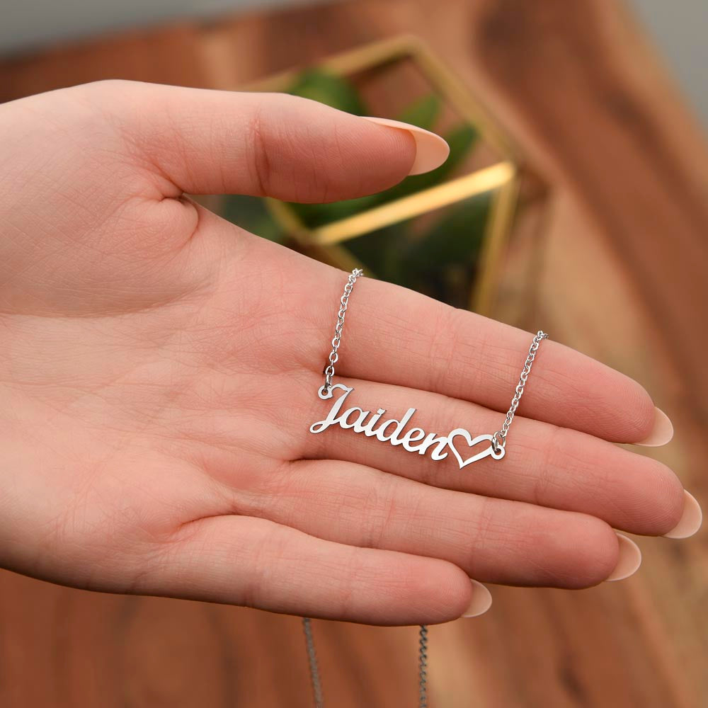 To My Mom | Heart-Shaped Name Necklace Gift from Son
