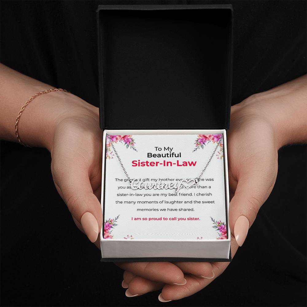 To My Beautiful Sister-in-law Necklace | Heart Shape Pendant | Sister-in-Law Gift