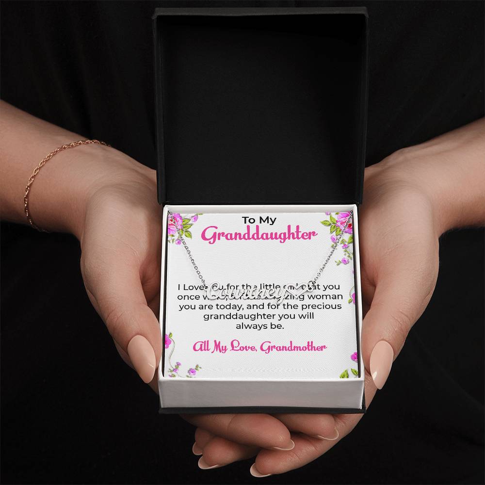 To My Special Granddaughter Necklace | Custom Heart Name Necklace Gift from Grandma