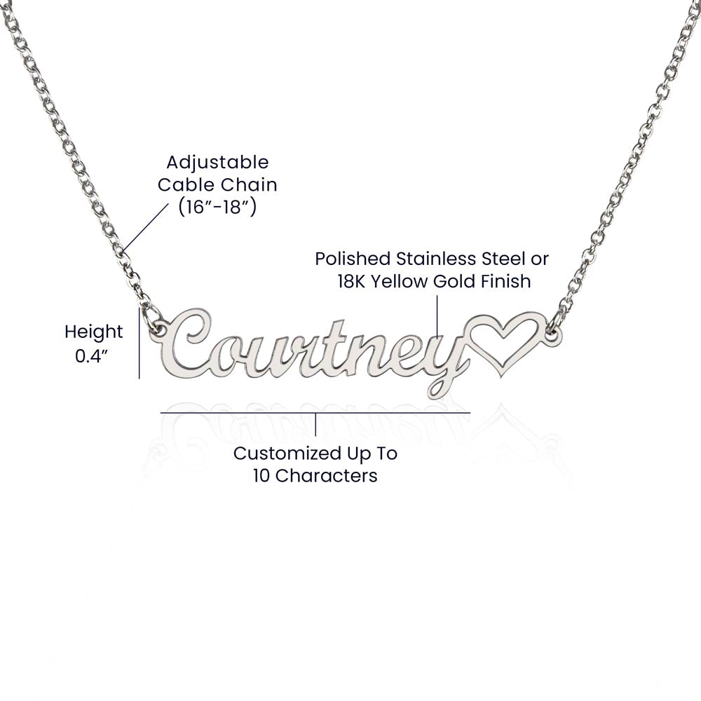 To My Little Dreamer - From Aunt to Niece Name Necklace With Heart Character - SOUVMOUR
