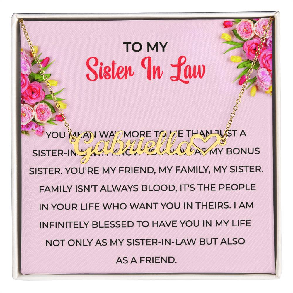 To My Sister-in-law Necklace | Heart Shape Necklace | Special Sister-in-Law Gift