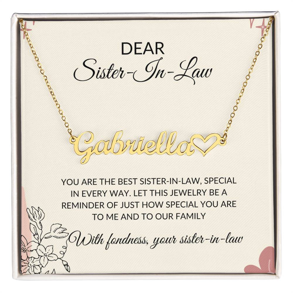 To My Dear Sister-in-law Necklace | Heart Shape Necklace | Sister-in-Law Gift