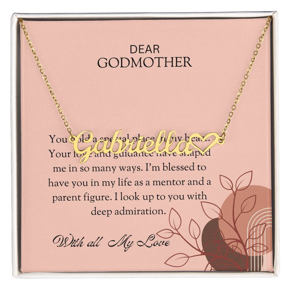 Heart Name Necklace for Special Godmother | A Beautiful Symbol of Affection | Godmother Gift