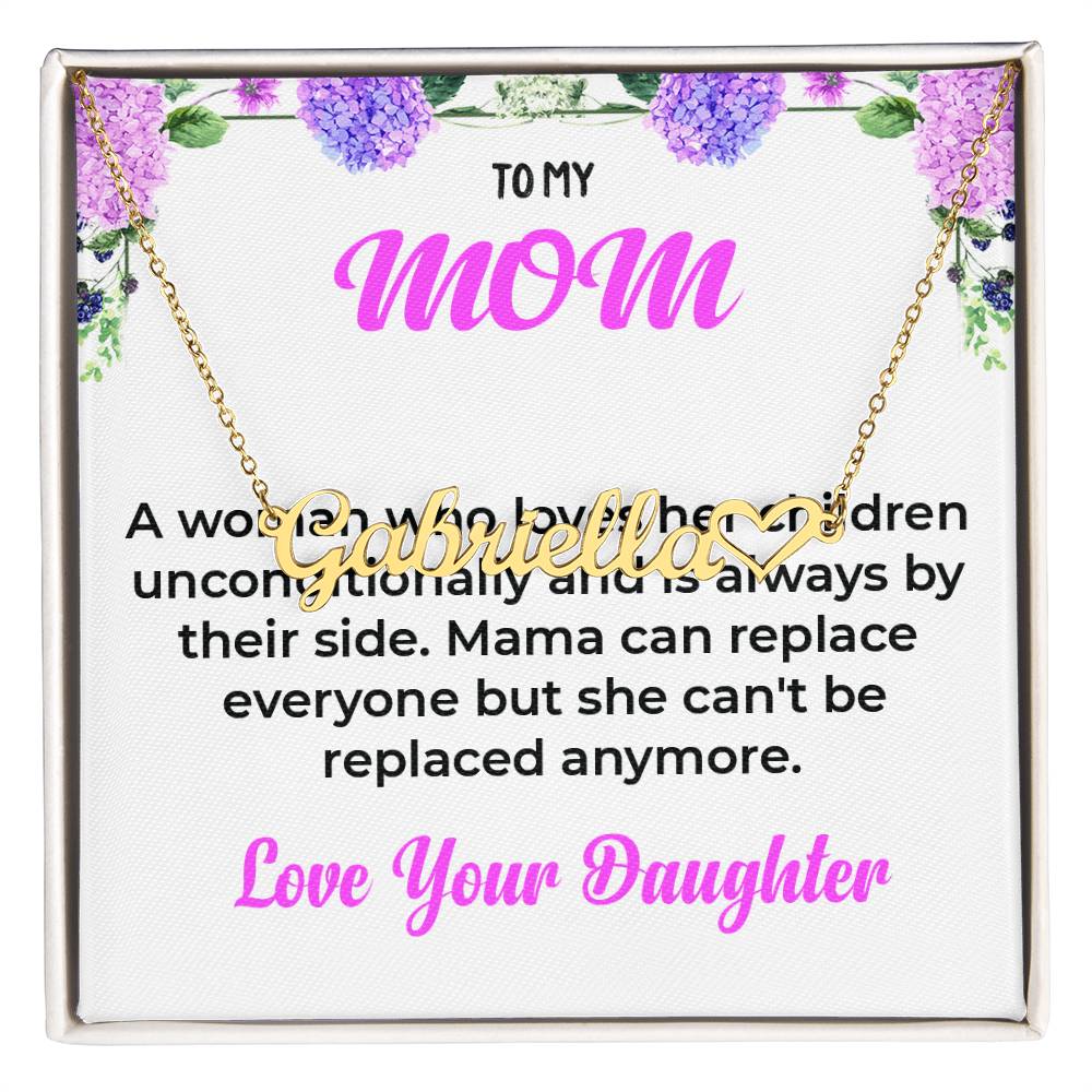 To My Mom | Custom Heart Name Necklace | Mother-Daughter Bond Necklace Gift from Daughter