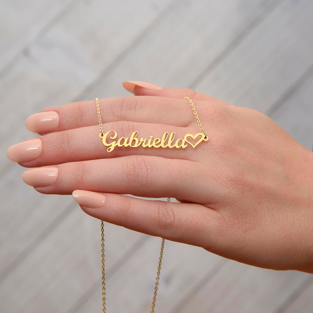 To My Little Dreamer - From Aunt to Niece Name Necklace With Heart Character - SOUVMOUR
