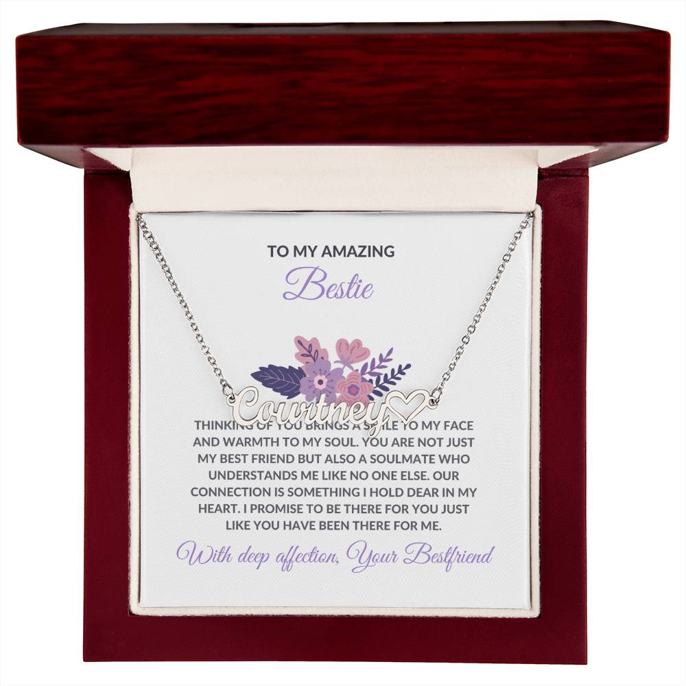 Heart Name Necklace | To My Amazing Best Friend - Personalized Necklace | Friendship Gift