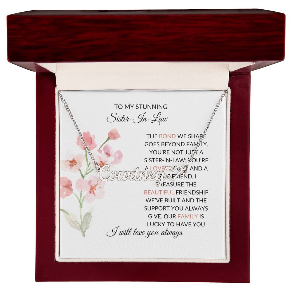 To My Stunning Sister-in-law Necklace Heart Shape Personalized Necklace | Sister-in-Law Gift