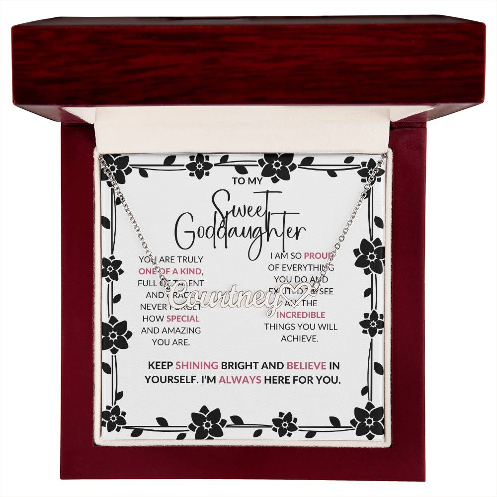 To My Sweet Goddaughter | Personalized Heart Name Necklace to Show Love