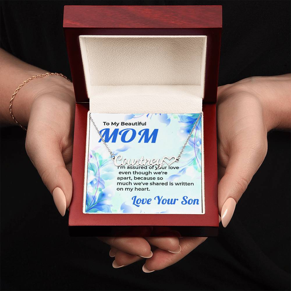 To My Beautiful Mom | Custom Heart Necklace Gift from Son