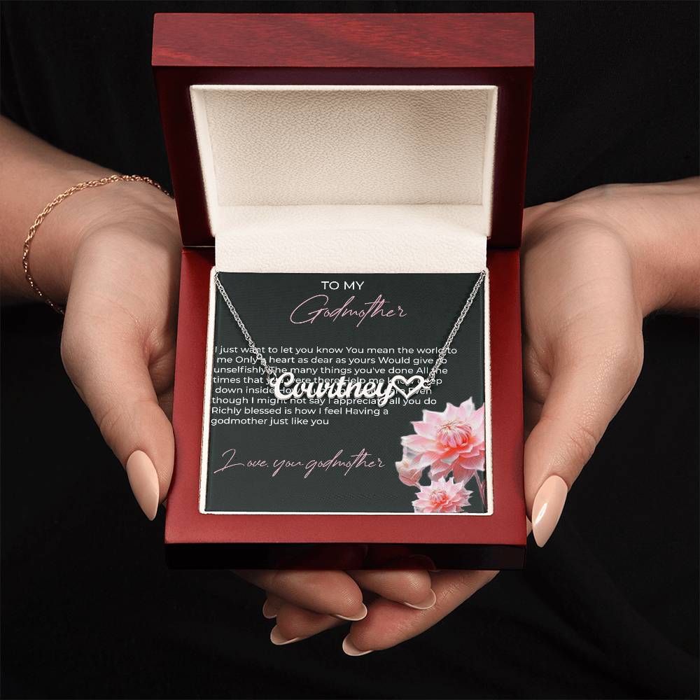 Heart Shape Name Necklace for Godmother | A Touching Tribute to Love | Godmother Gift
