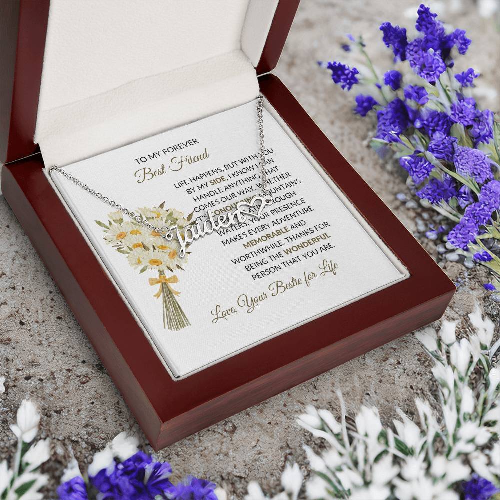 Heart Name Necklace | To My Forever Best Friend - Personalized Necklace | Friendship Gift