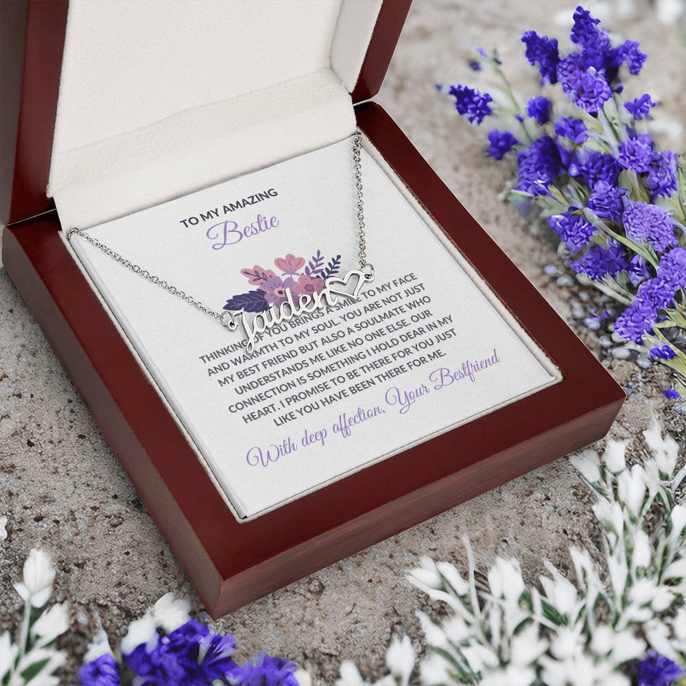 Heart Name Necklace | To My Amazing Best Friend - Personalized Necklace | Friendship Gift