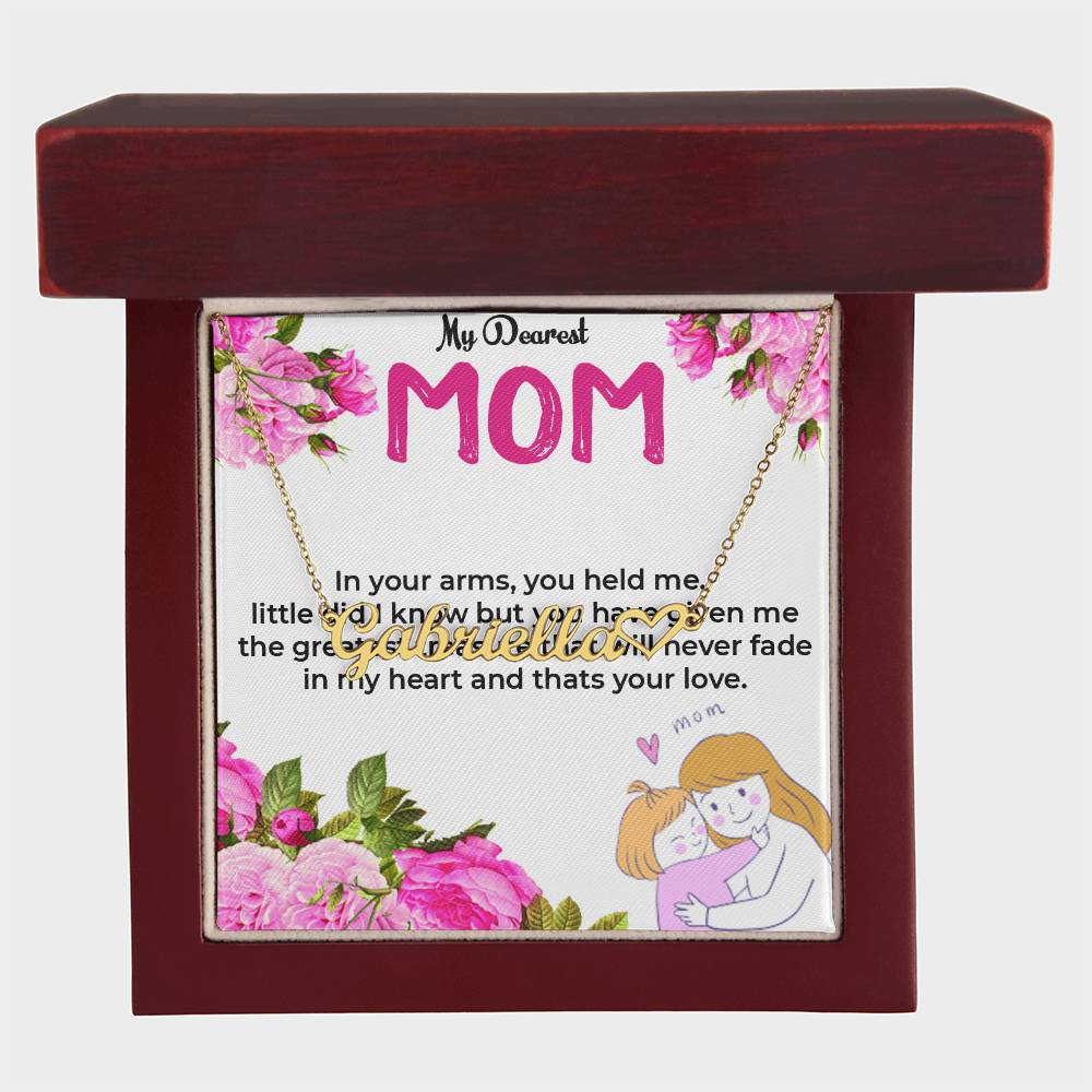 To My Dearest Mom | Custom Heart Name Necklace Gift | Necklace For Mom