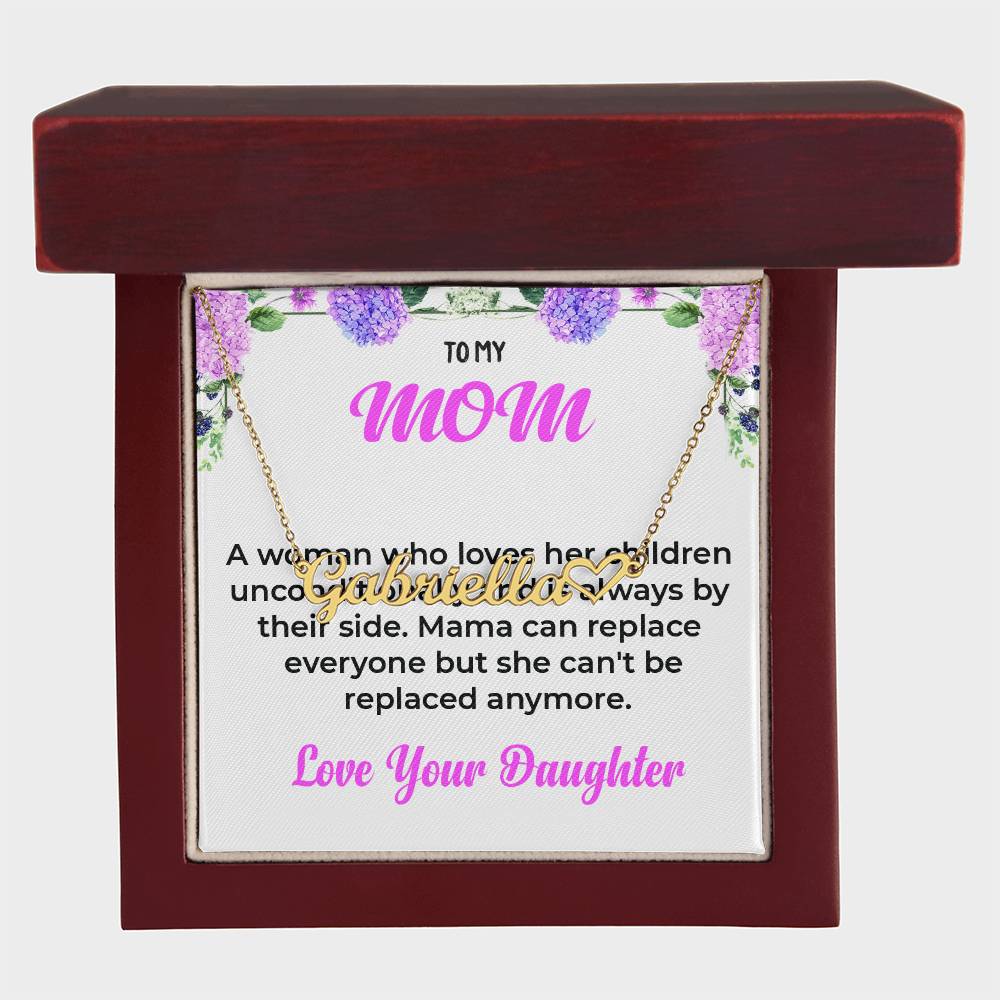 To My Mom | Custom Heart Name Necklace | Mother-Daughter Bond Necklace Gift from Daughter