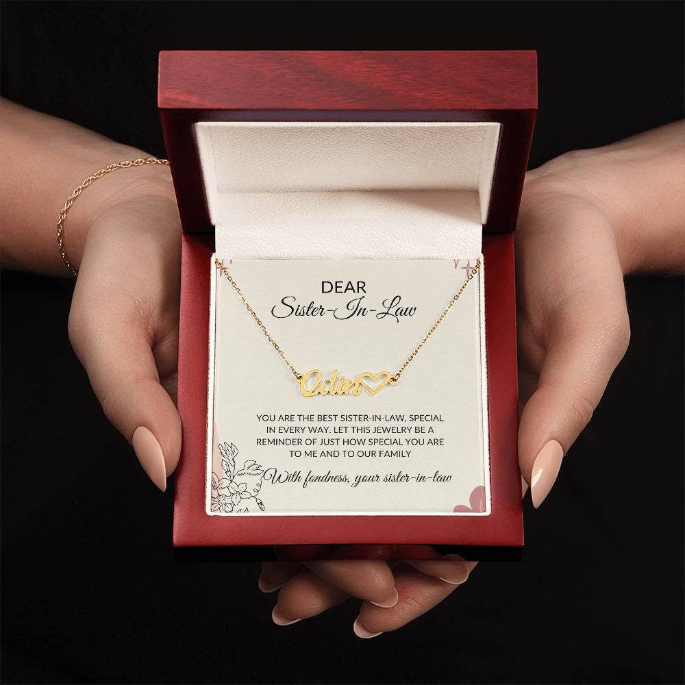 To My Dear Sister-in-law Necklace | Heart Shape Necklace | Sister-in-Law Gift