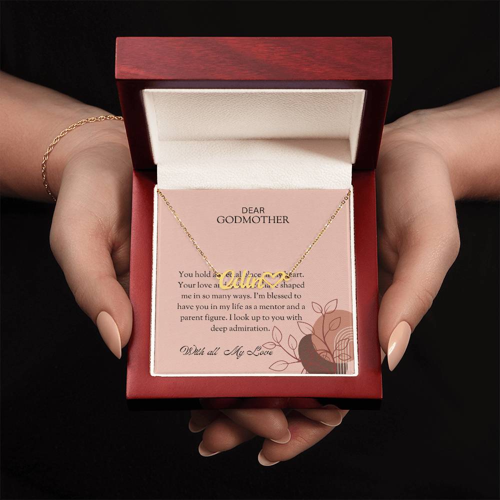 Heart Name Necklace for Special Godmother | A Beautiful Symbol of Affection | Godmother Gift