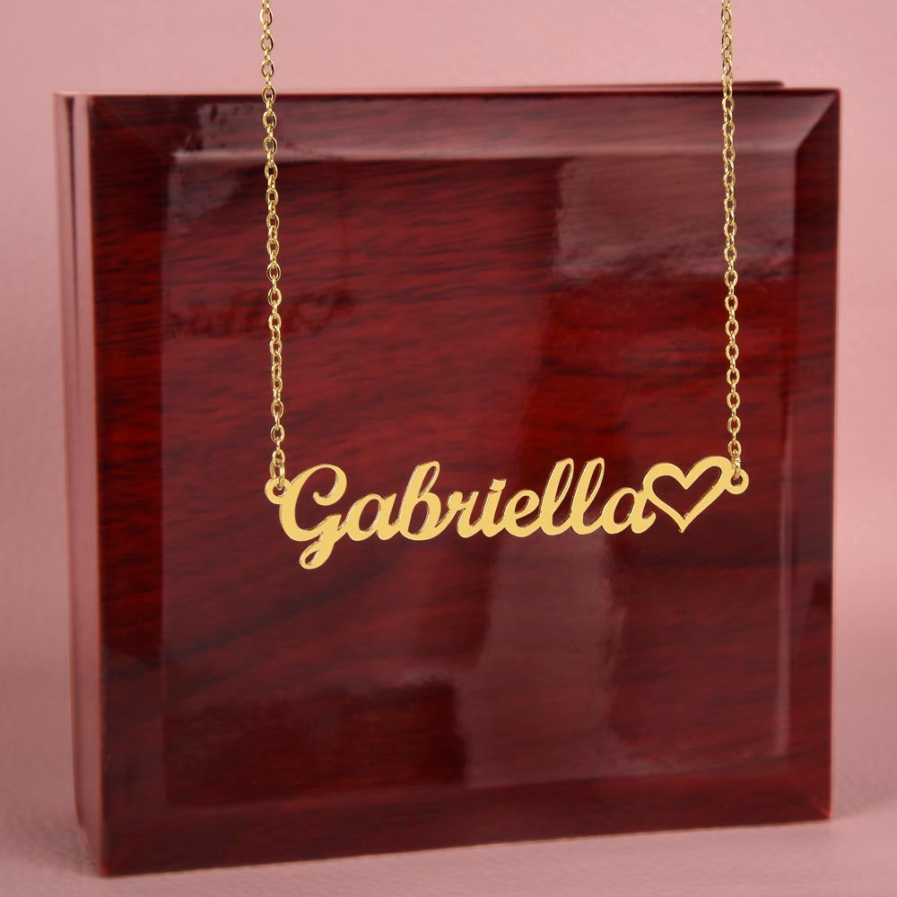 To My Little Dreamer - From Aunt to Niece Name Necklace With Heart Character - SOUVMOUR